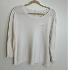 Tyler Boe White Cotton Button back sweater‎ NWT
